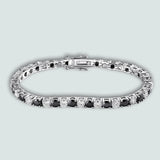 3/4/5/6.5mm Black White Full Tennis Bracelets 925 Sterling Silver Bracelet