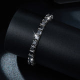 5.5mm Square Pagoda Cut Bracelet, 925 Sterling Silver Tennis Bracelets Fine Jewelry