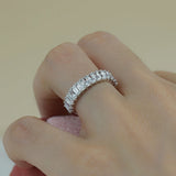 925 Sterling Silver 2*4mm Emerald Cut  Eternity Band