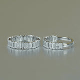 925 Sterling Silver 2*4mm Emerald Cut  Eternity Band