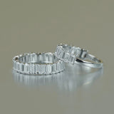 925 Sterling Silver 2*4mm Emerald Cut  Eternity Band