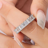 925 Sterling Silver 2*4mm Emerald Cut  Eternity Band