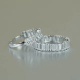 925 Sterling Silver 2*4mm Emerald Cut  Eternity Band