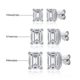 Emerald Cut Earrings 0.5 - 2 Carat Sizes,  D Color s925 Sterling Silver Stud Earring